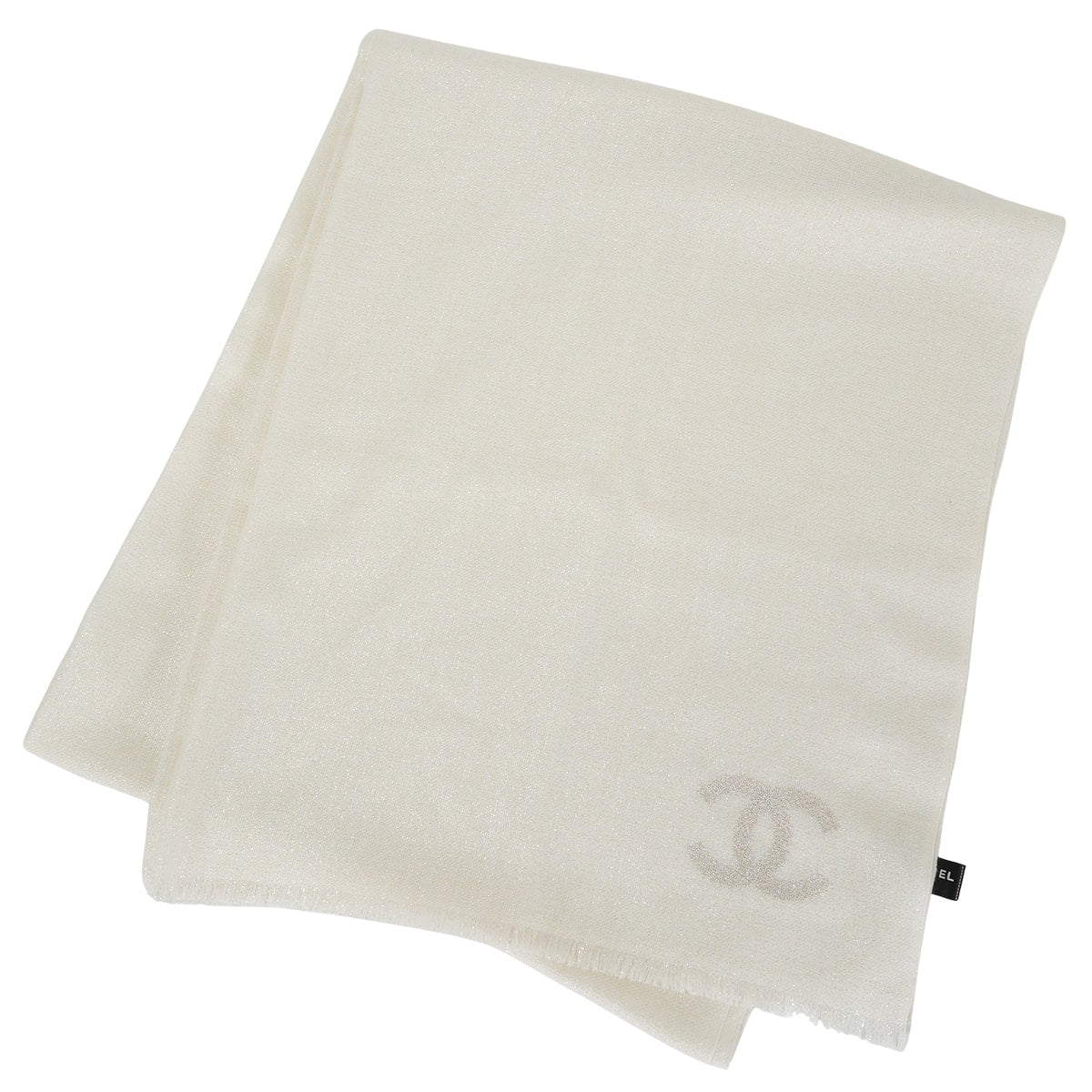 2025/26 Cruise Collection CHANEL Stall COCO MARK Ivory Cashmere/Silk/Metallic Fiber AAB693[EXCELLENT][Authentic]