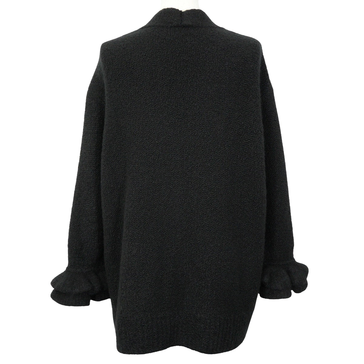 2024AW CHANEL Cardigan Lion Button Look 15 Ruffle Sleeve Noir (Black) Cashmere/Wool/Silk #38 P78396K[EXCELLENT][Authentic]