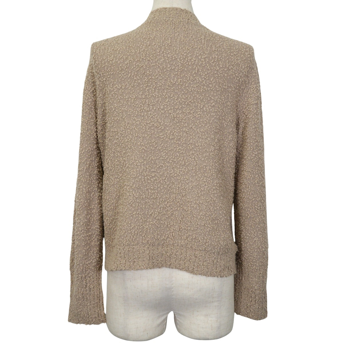 [Pre-loved] 2025SS Christian Dior Cardigan Tank Top Set Boucle Logo Pearl Buttons Beige Cotton/Wool/Nylon #38 524W05B7090[LIKE NEW][Authentic]