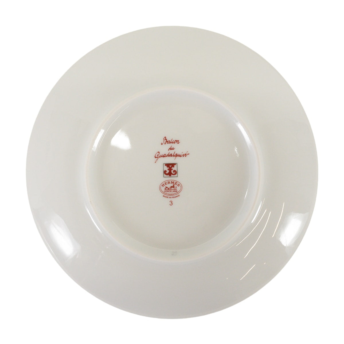 HERMES Plate Bread and Butter Plate No.3 GuadalquivirRouge/Blanc (White) Porcelain P011212P[ALMOST NEW][Authentic]