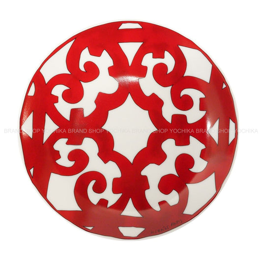 HERMES Plate Bread and Butter Plate No.3 GuadalquivirRouge/Blanc (White) Porcelain P011212P[ALMOST NEW][Authentic]
