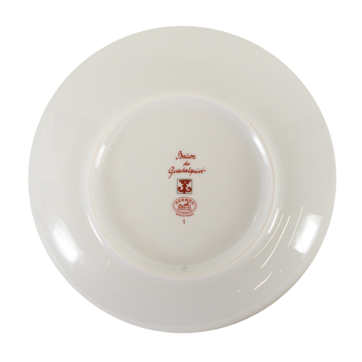 HERMES Plate Bread and Butter Plate No.1 GuadalquivirRouge/Blanc (White) Porcelain P011012P[ALMOST NEW][Authentic]