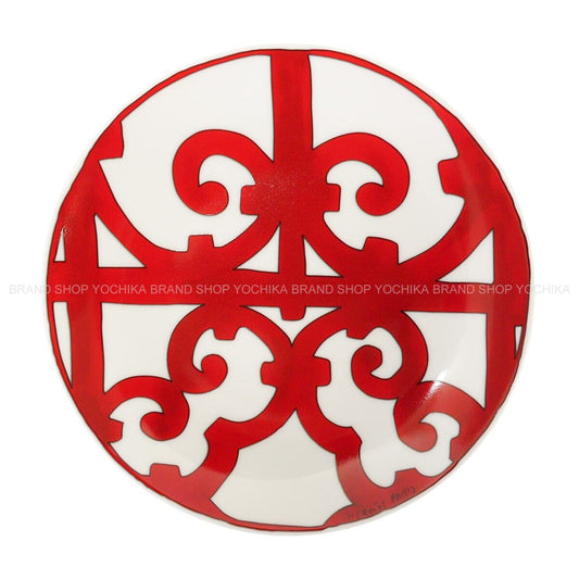 HERMES Plate Bread and Butter Plate No.1 GuadalquivirRouge/Blanc (White) Porcelain P011012P[ALMOST NEW][Authentic]