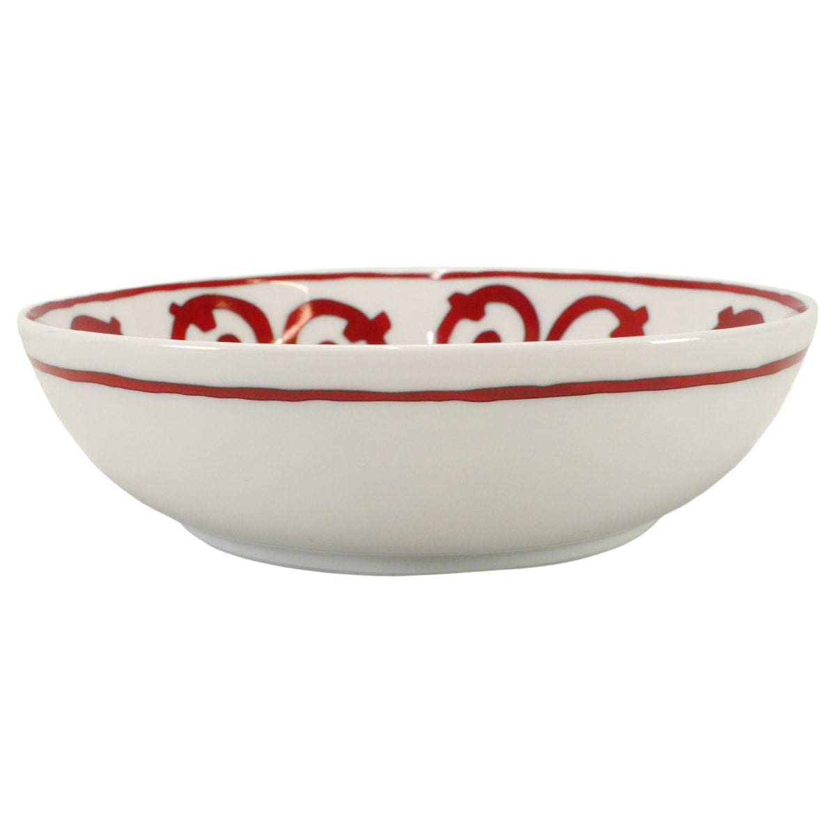 HERMES Plate Cereal Bowl GuadalquivirRouge/Blanc (White) Porcelain P011013P[ALMOST NEW][Authentic]
