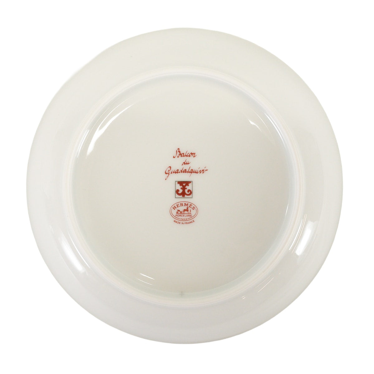 HERMES Plate Cereal Bowl GuadalquivirRouge/Blanc (White) Porcelain P011013P[ALMOST NEW][Authentic]