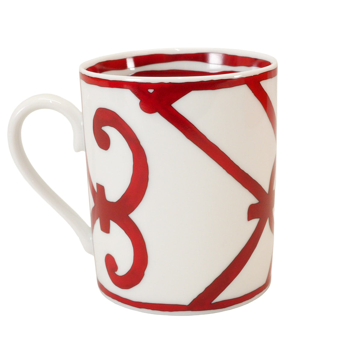 HERMES mug cup Guadalquivir No2 300ml Blanc (White)Rouge Porcelain[ALMOST NEW][Authentic]