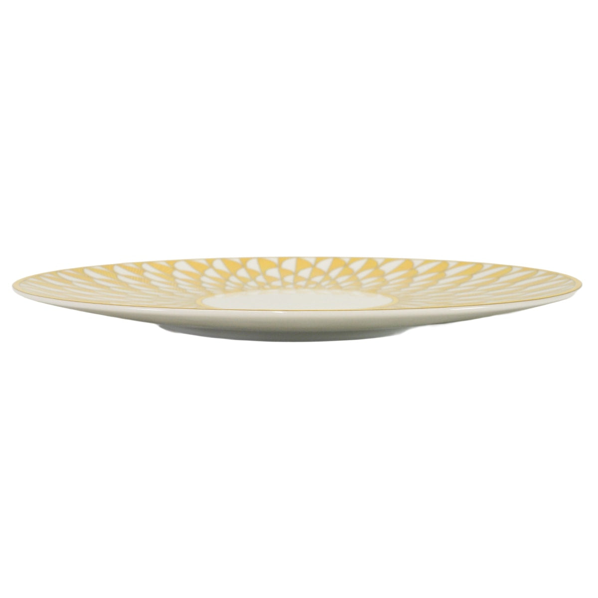 HERMES Plate Dinner Plate Soleil d'HermesJaune/Blanc (White) Porcelain P046001P[ALMOST NEW][Authentic]