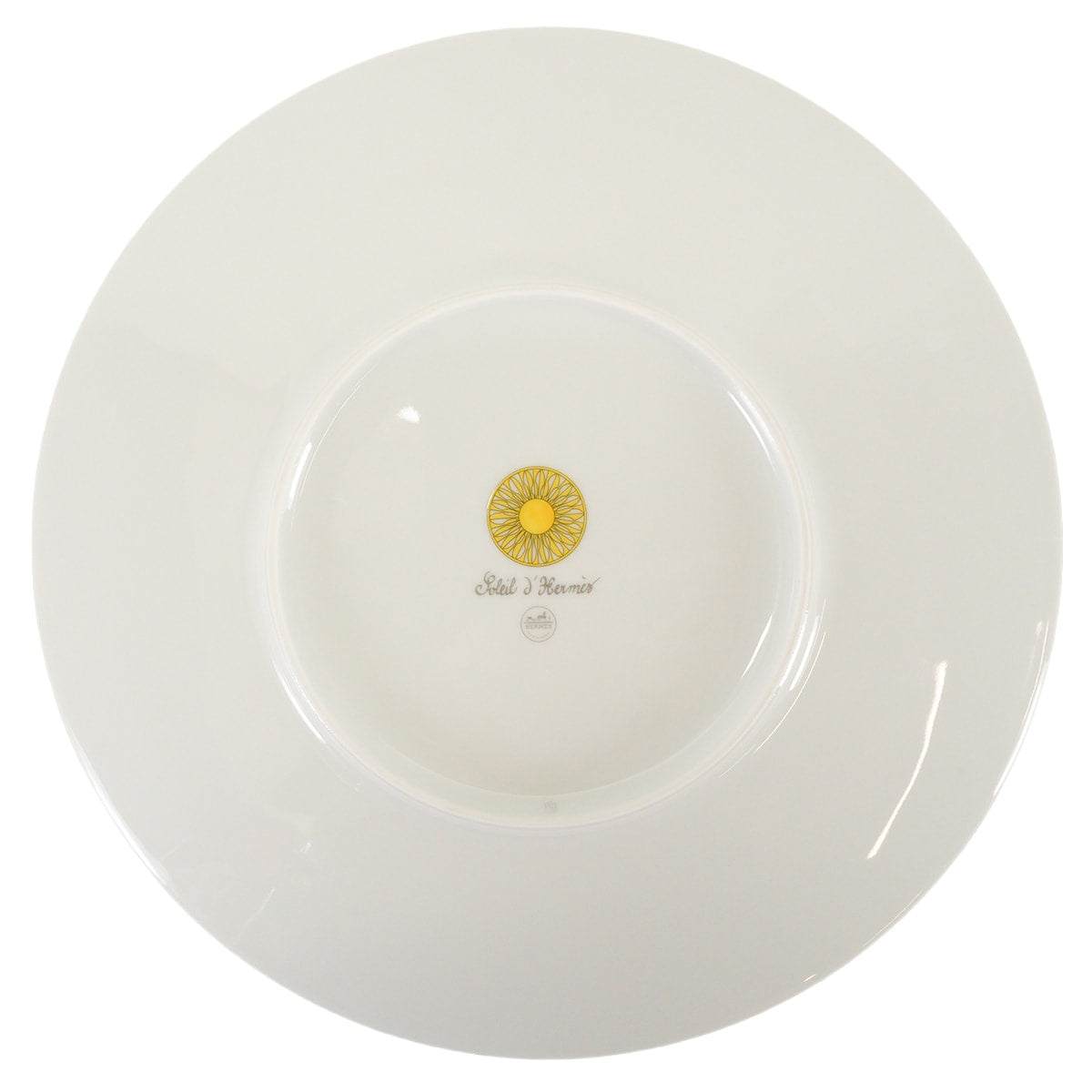 HERMES Plate Dinner Plate Soleil d'HermesJaune/Blanc (White) Porcelain P046001P[ALMOST NEW][Authentic]