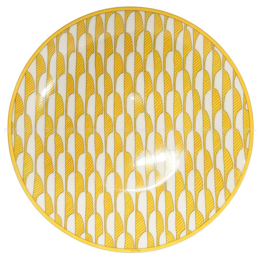 HERMES Plate Dessert Plate No.1 Soleil d'HermesJaune/Blanc (White) Porcelain P046007P[ALMOST NEW][Authentic]