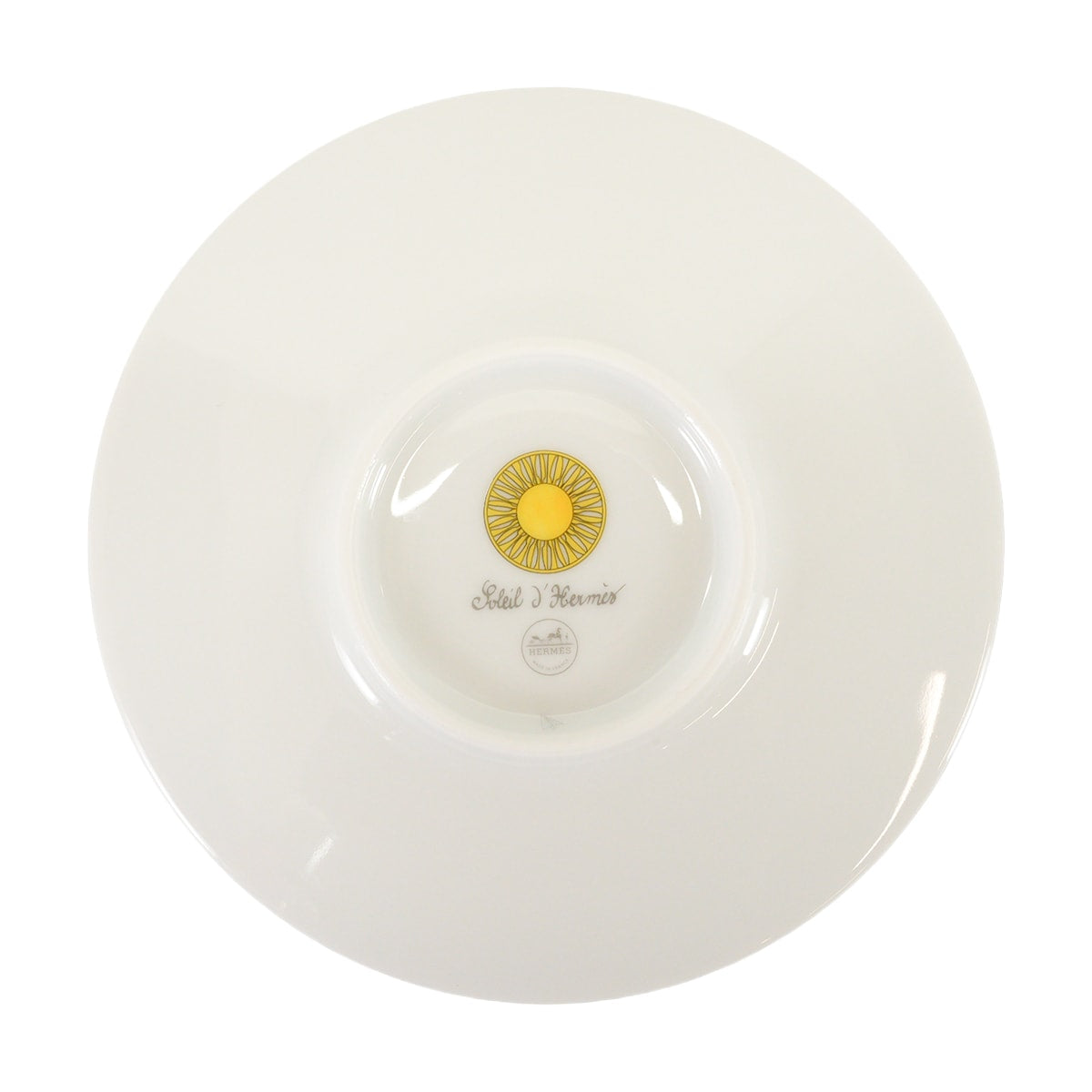 HERMES mug cup Tea Cup and Saucer Soleil d'Hermes 200mlJaune/Blanc (White) Porcelain P046016P[EXCELLENT][Authentic]