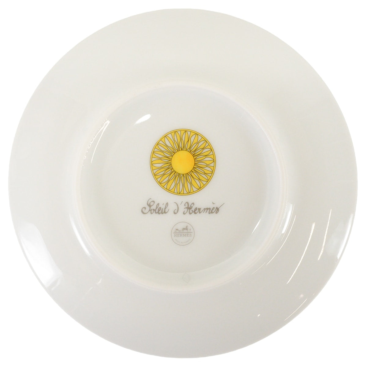 HERMES Plate Bread and Butter Plate Soleil d'HermesJaune/Blanc (White) Porcelain P046012P[ALMOST NEW][Authentic]