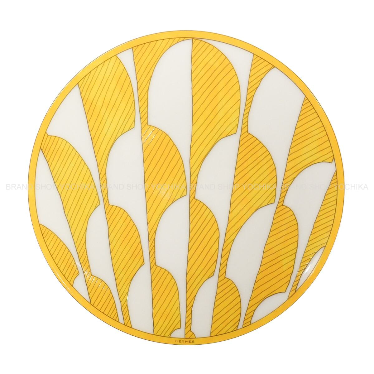 HERMES Plate Bread and Butter Plate Soleil d'HermesJaune/Blanc (White) Porcelain P046012P[ALMOST NEW][Authentic]
