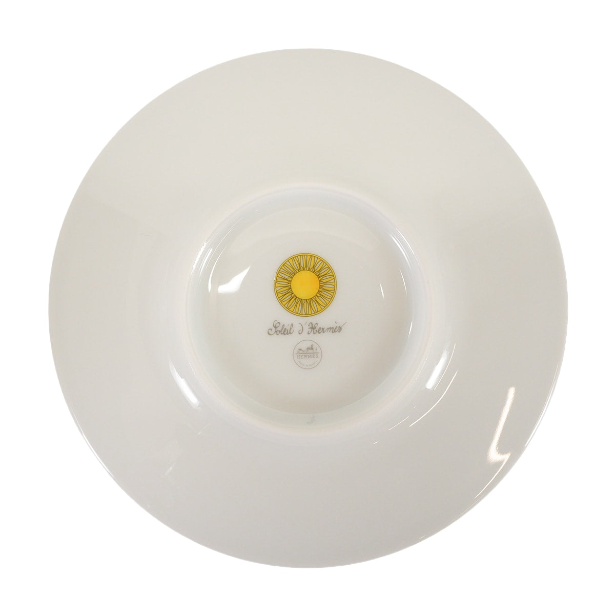 HERMES mug cup Morning Cup and Saucer Soleil d'Hermes 350mlJaune/Blanc (White) Porcelain P046015P[EXCELLENT][Authentic]
