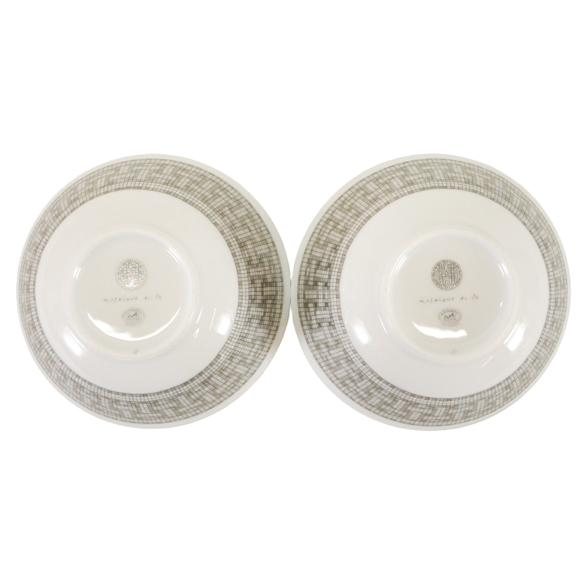 HERMES Plate Rice Bowl Mosaique au 24Platine Porcelain P035084P[EXCELLENT][Authentic]