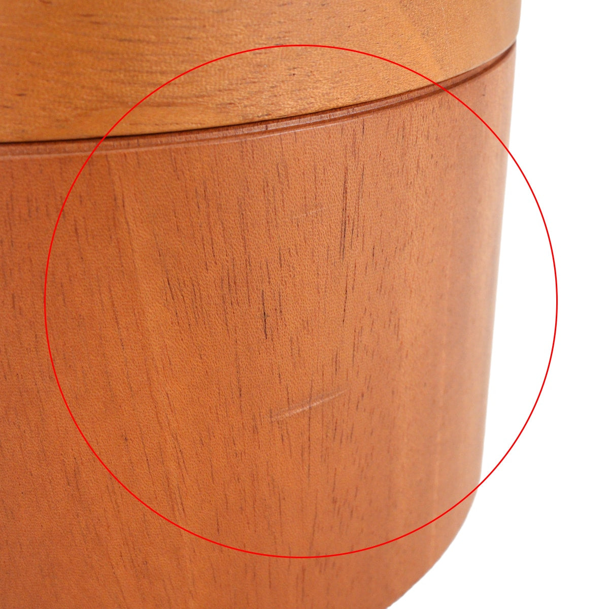 [Pre-loved] HERMES Round Box Ex-Libris Twilly Trinket CaseNatural Lacquered Wood[LIKE NEW][Authentic]