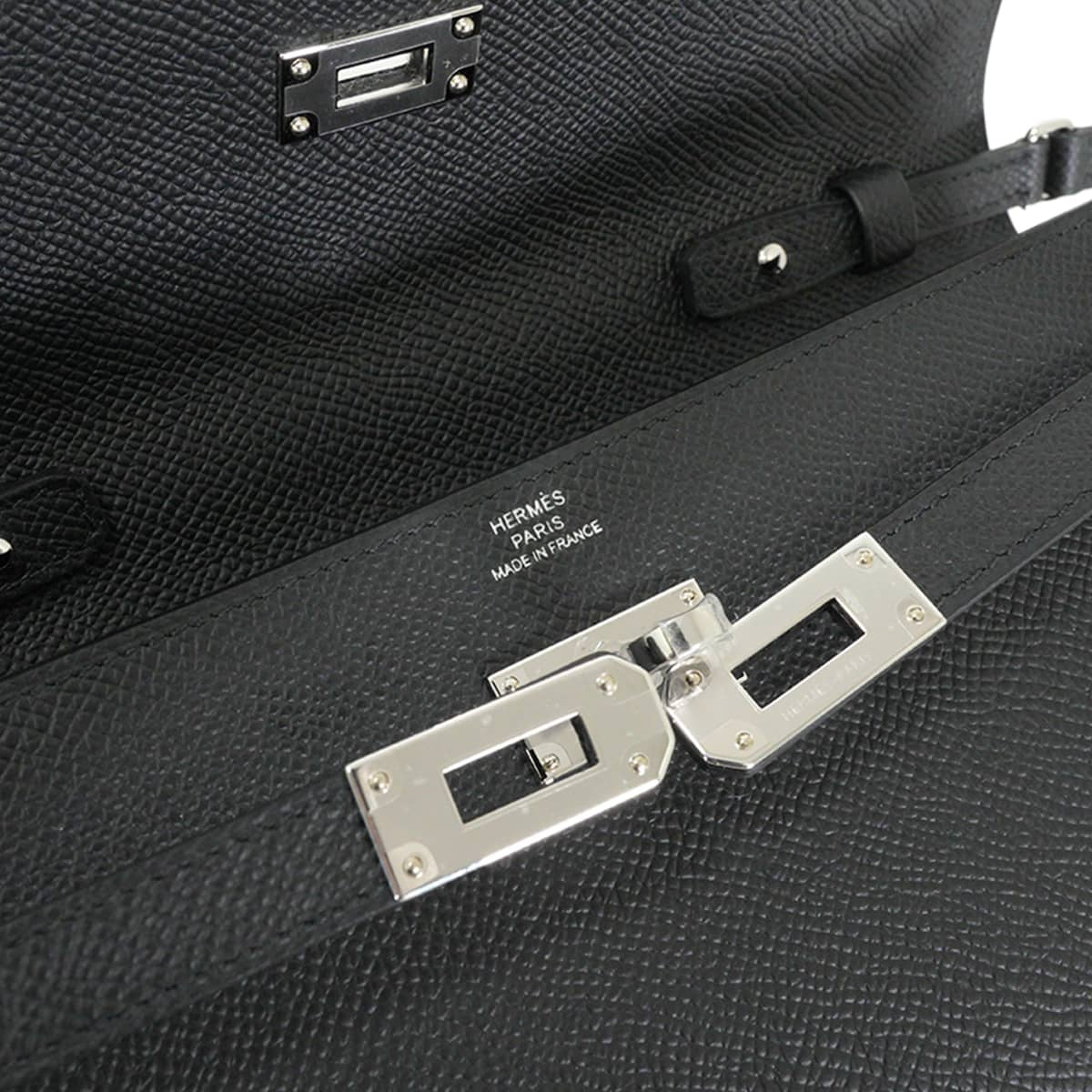 HERMES long wallet Kelly Wallet Long To Go Noir (Black) Veau Epsom Silver HW Stamp G[BRAND NEW][Authentic]