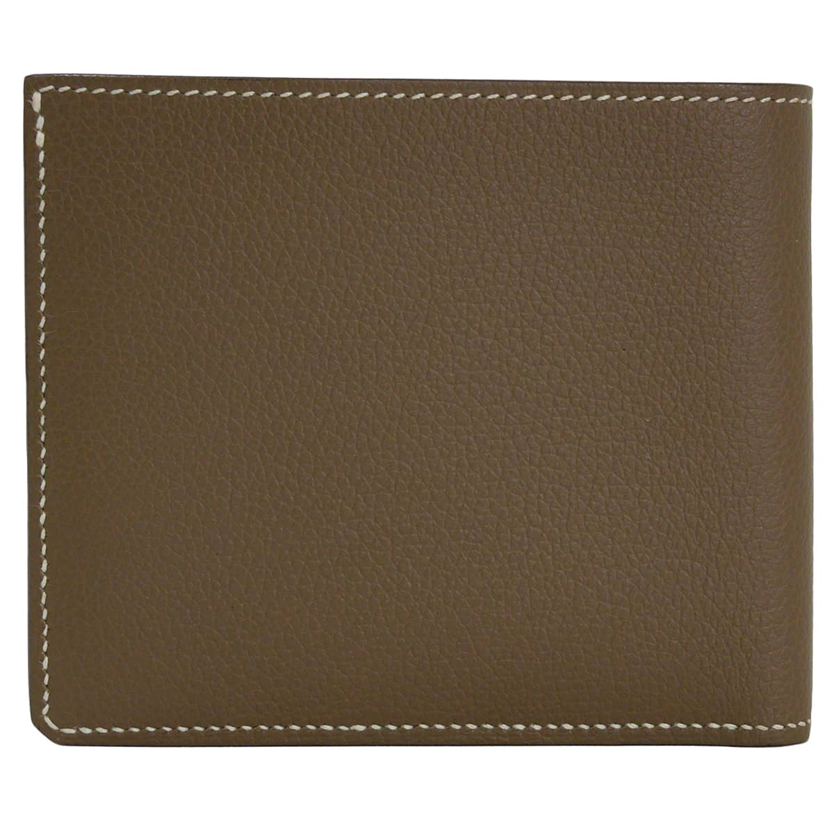 HERMES Bi-fold wallet H Sellier Compact Bias H Etoupe Evercolor Silver HW Stamp B[EXCELLENT][Authentic]