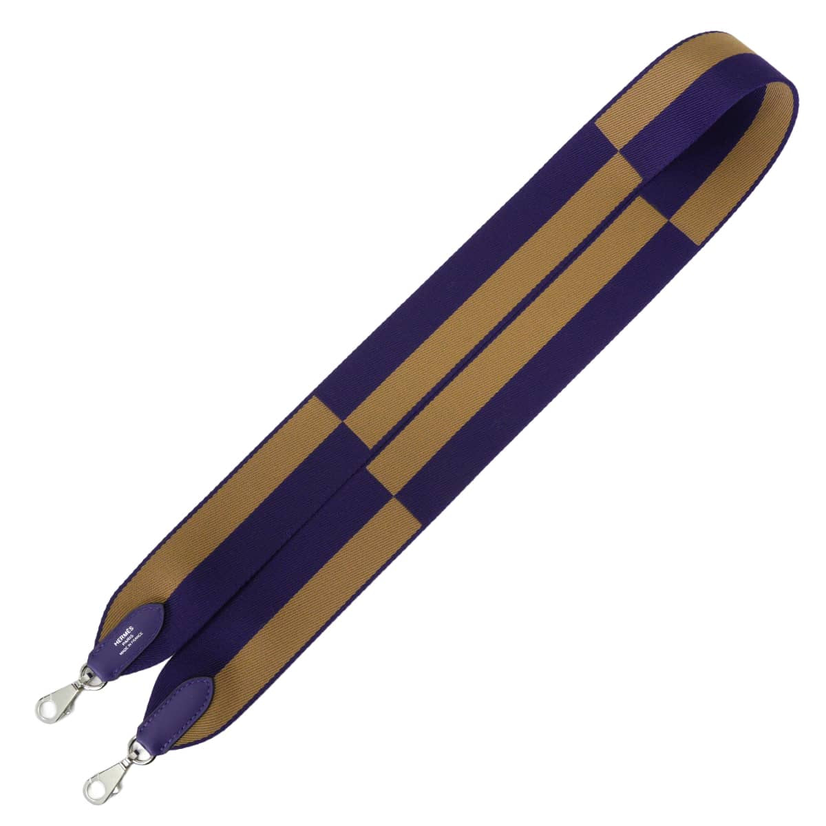 HERMES shoulder strap Bandouliere 50mm 105cm Sangles Casaque Purple/Dune Toile/Veau Swift Silver HW Stamp G[BRAND NEW][Authentic]
