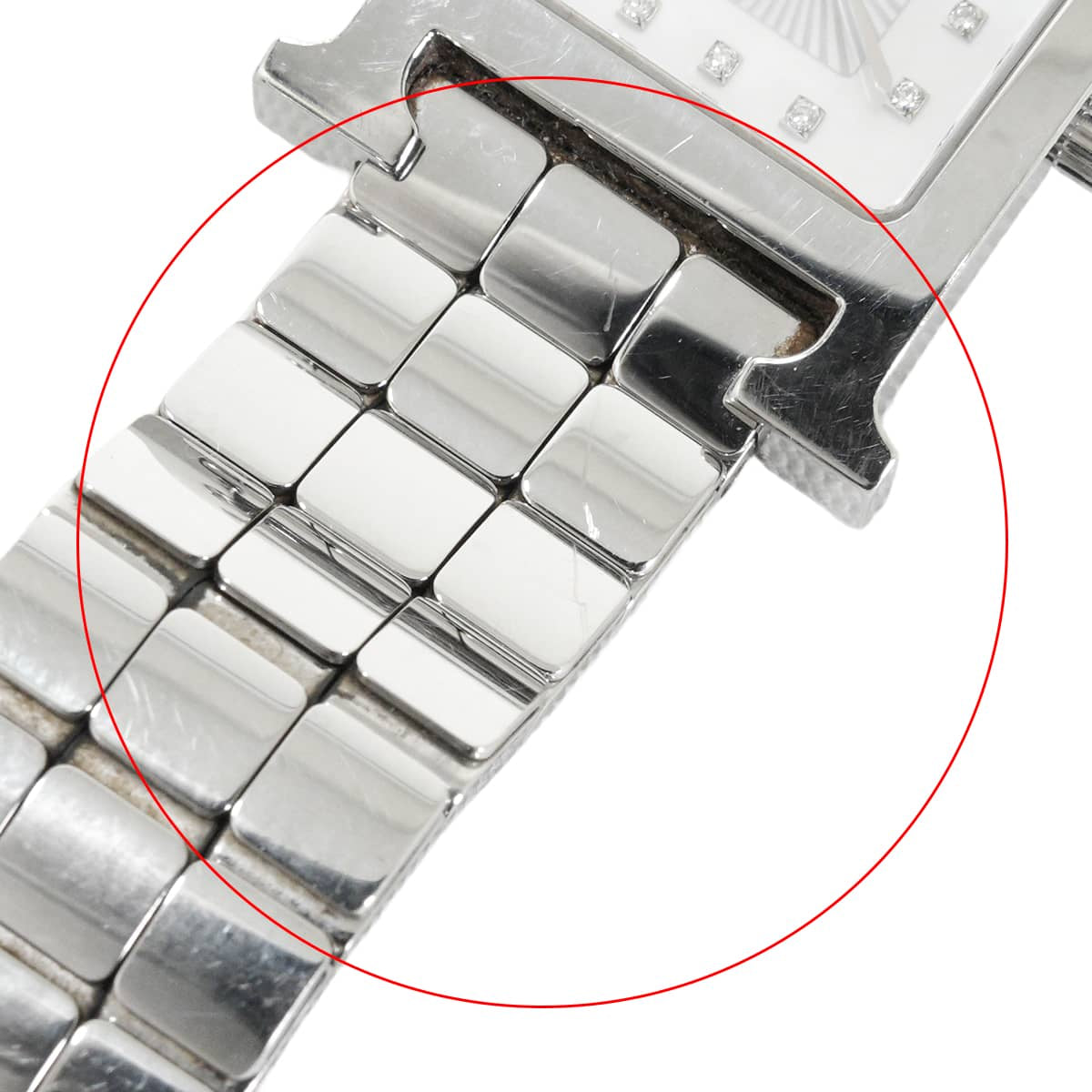 [Pre-loved] HERMES Watches Heure H HH1.210 Quartz 11P Silver Stainless steel/Mother of Pearl/Diamond W053014WW00[USED A][Authentic]