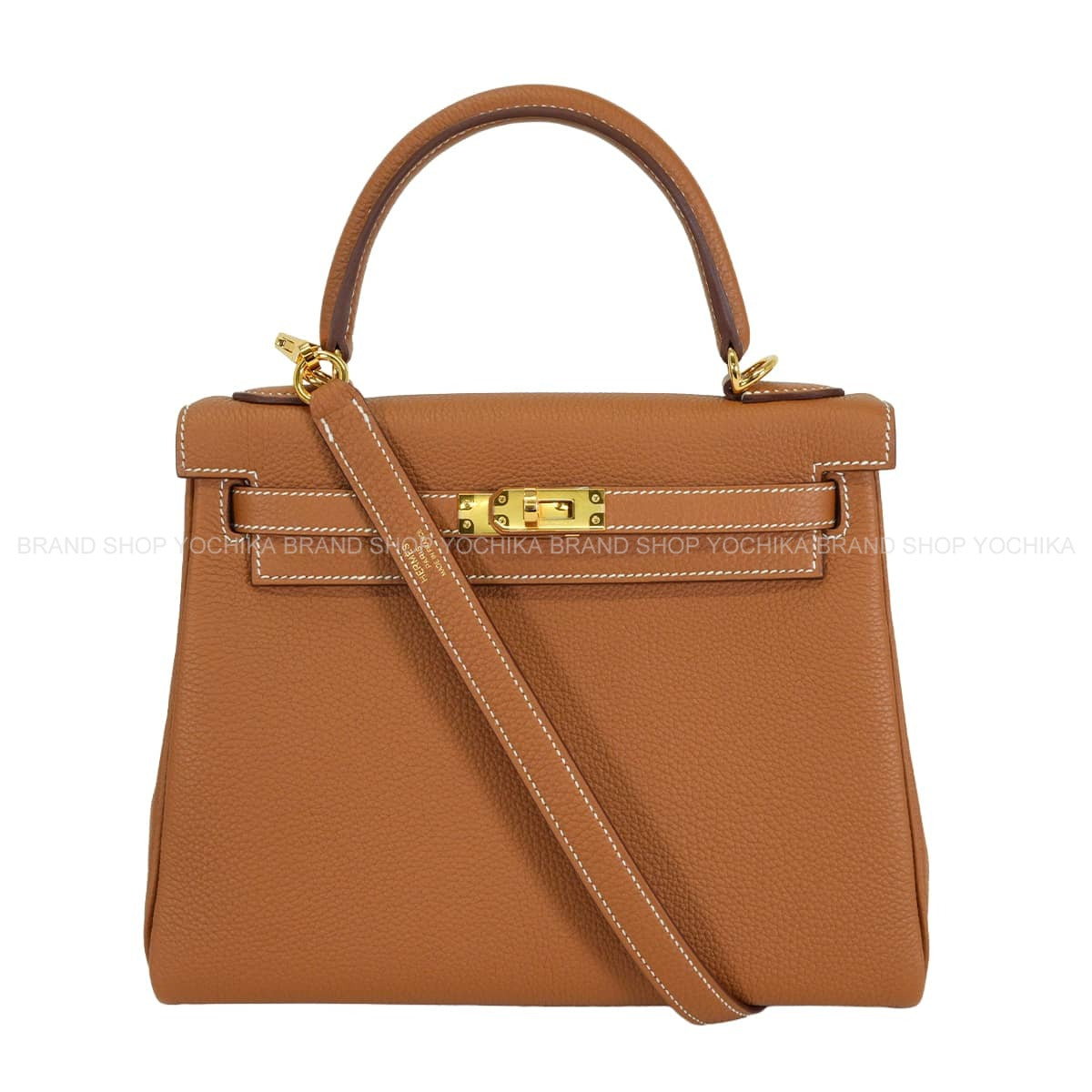 HERMES Shoulder bag Kelly25 Retourne Gold Veau Togo Gold HW Stamp G[BRAND NEW][Authentic]