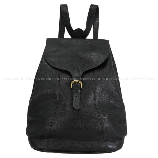 [Pre-loved] HERMES Backpack/daypack/Ruck sack Isabel Vintage Backpack Noir (Black) Chevre Coromandel Gold HW Stamp 〇X[USED SA][Authentic]