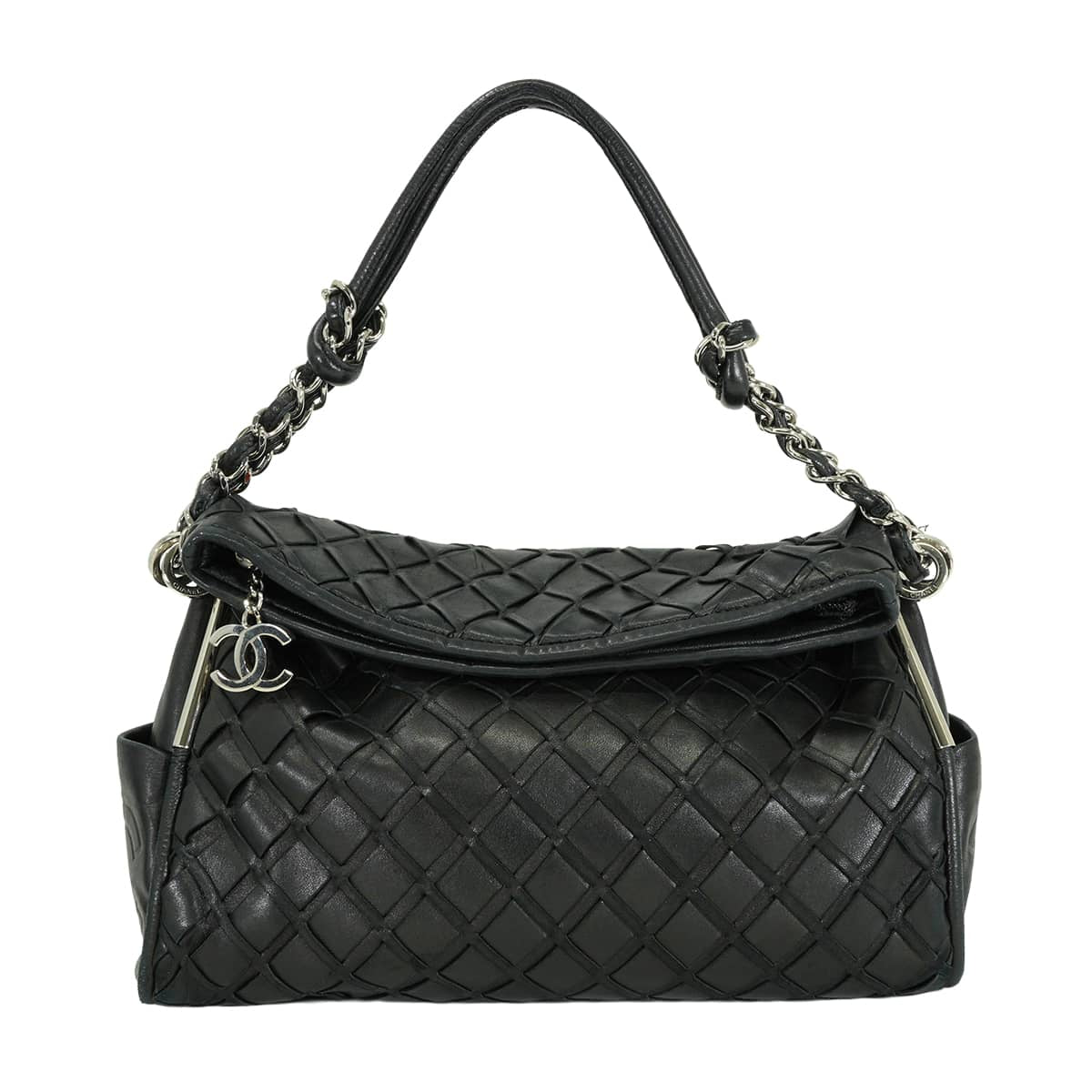 [Pre-loved] CHANEL Shoulder bag Matelasse Side Coco Mark Noir (Black) Lambskin Silver HW A34487[USED AB][Authentic]