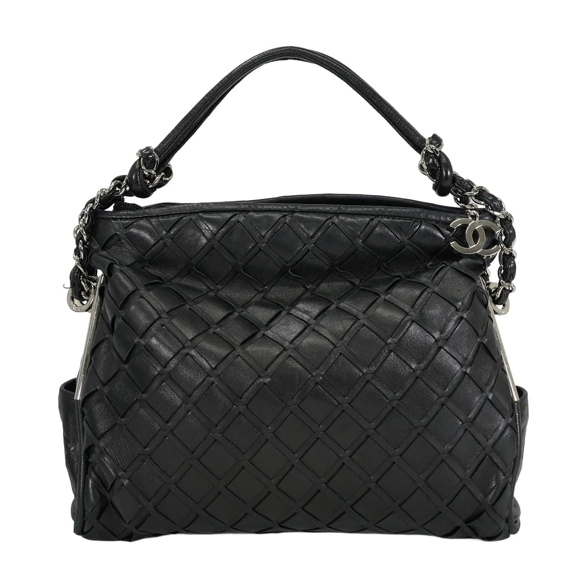[Pre-loved] CHANEL Shoulder bag Matelasse Side Coco Mark Noir (Black) Lambskin Silver HW A34487[USED AB][Authentic]