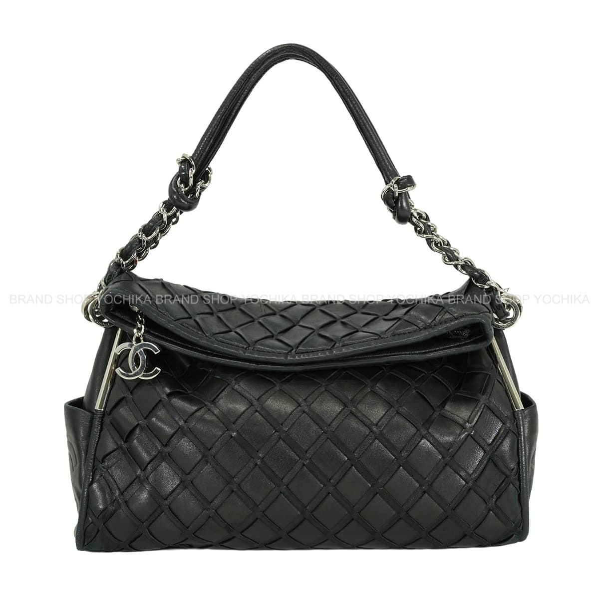 [Pre-loved] CHANEL Shoulder bag Matelasse Side Coco Mark Noir (Black) Lambskin Silver HW A34487[USED AB][Authentic]