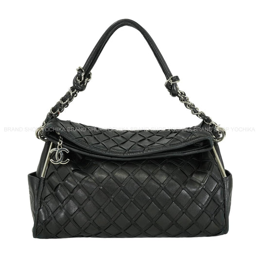 [Pre-loved] CHANEL Shoulder bag Matelasse Side Coco Mark Noir (Black) Lambskin Silver HW A34487[USED AB][Authentic]