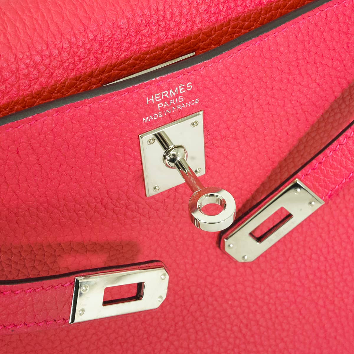 HERMES Shoulder bag Kelly25 Retourne Framboise Veau Togo Silver HW Stamp Z[EXCELLENT][Authentic]