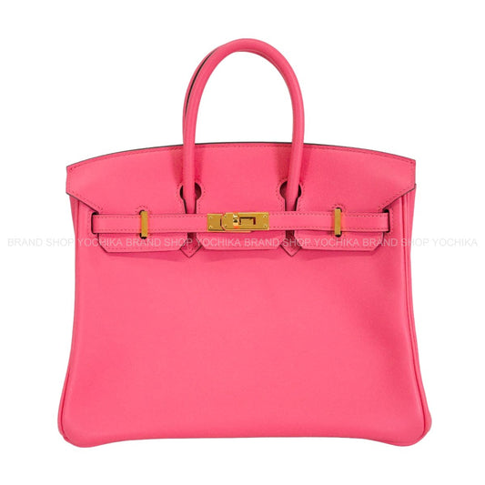 [Pre-loved] HERMES Handbag Birkin25 Rose Azalee Veau Swift Gold HW Stamp A[LIKE NEW][Authentic]