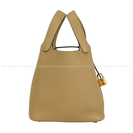 HERMES Handbag Picotin Lock 18 PM Trench Taurillon Clemence Gold HW Stamp K[BRAND NEW][Authentic]