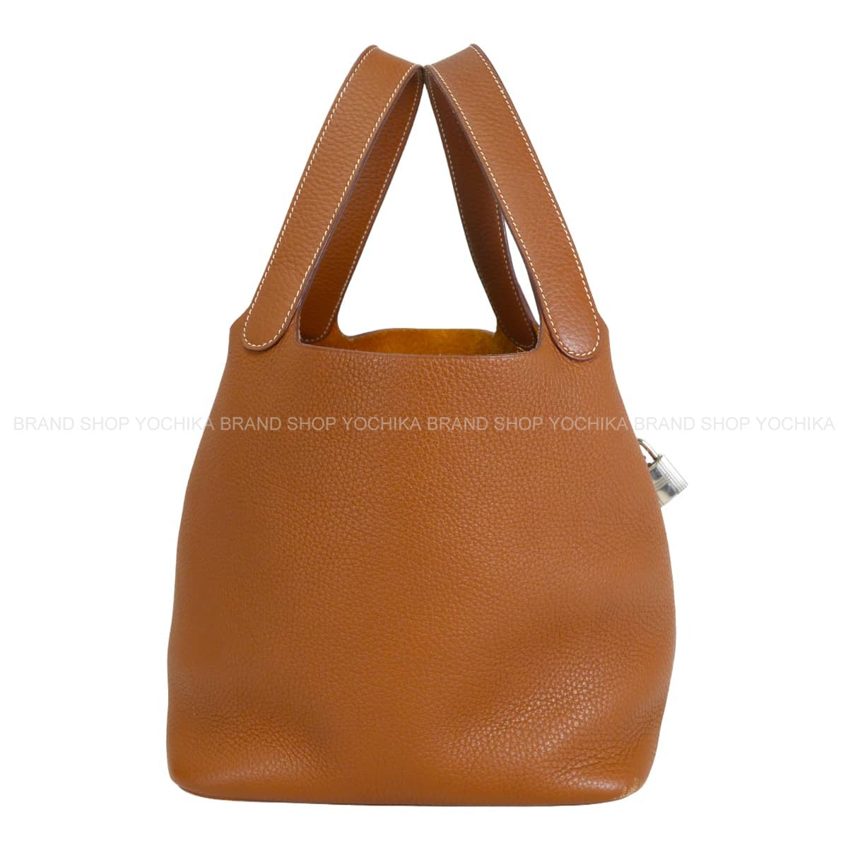 [Pre-loved] HERMES Handbag Picotin Lock 22 MM Gold Taurillon Clemence Silver HW Stamp Z[USED A][Authentic]