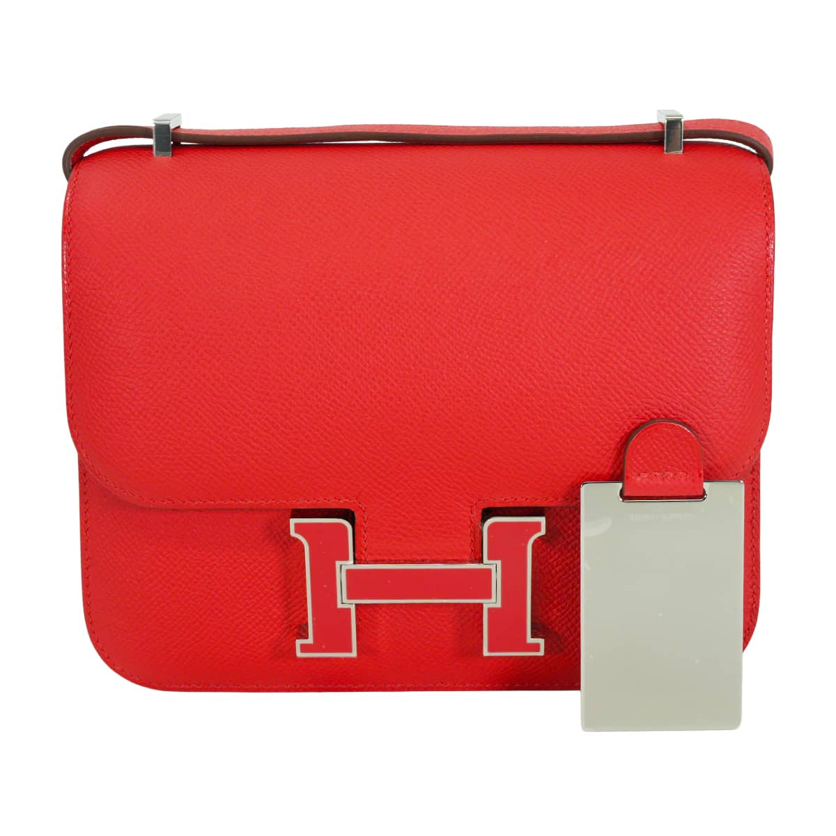 HERMES Shoulder bag Constance 3 18 Miroir Rouge Radieux Veau Epsom/Lacquer Silver HW Stamp G[EXCELLENT][Authentic]