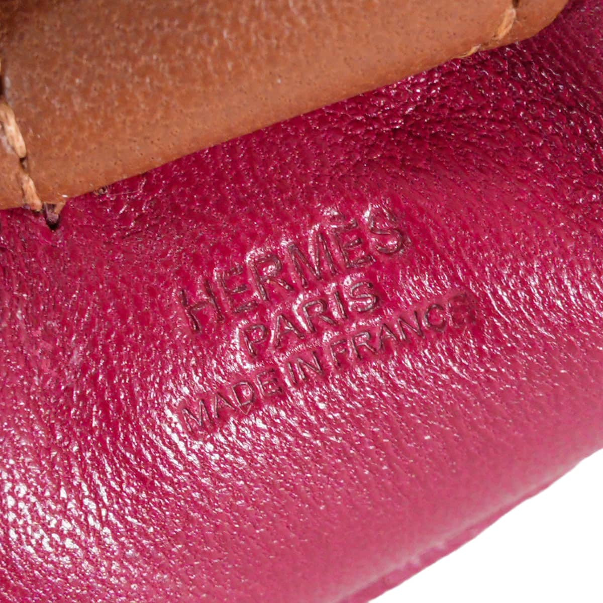 [Pre-loved] HERMES bag charm Rodeo PM Rubis/Bleu de Malte/Fauve Agneau Milo[LIKE NEW][Authentic]