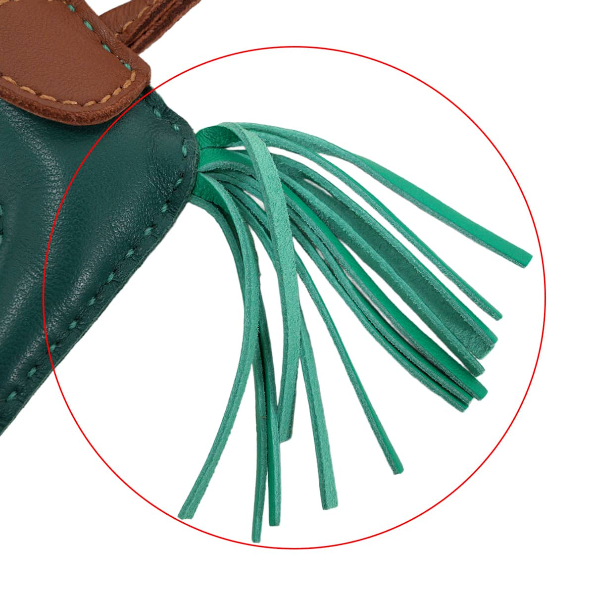 [Pre-loved] HERMES bag charm Rodeo PM Malachite/Menthe (Mint)/Fauve Agneau Milo[LIKE NEW][Authentic]