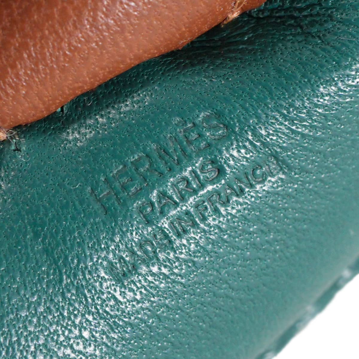 [Pre-loved] HERMES bag charm Rodeo PM Malachite/Menthe (Mint)/Fauve Agneau Milo[LIKE NEW][Authentic]