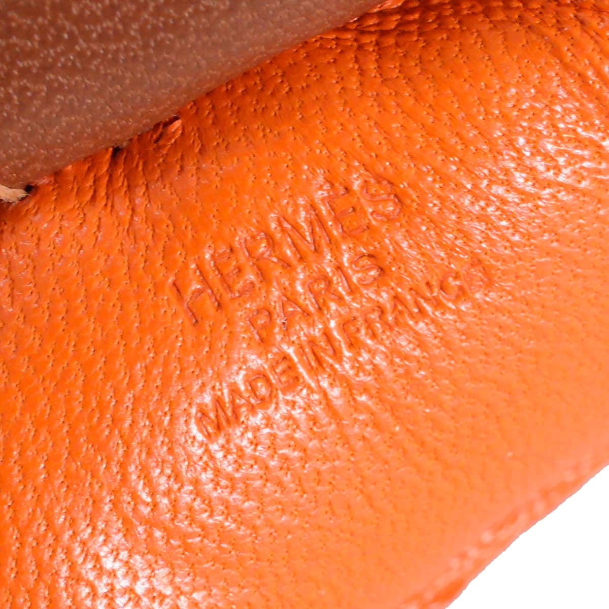 HERMES bag charm Rodeo PM Feu Orange/Cornaline/Fauve Agneau Milo[EXCELLENT][Authentic]
