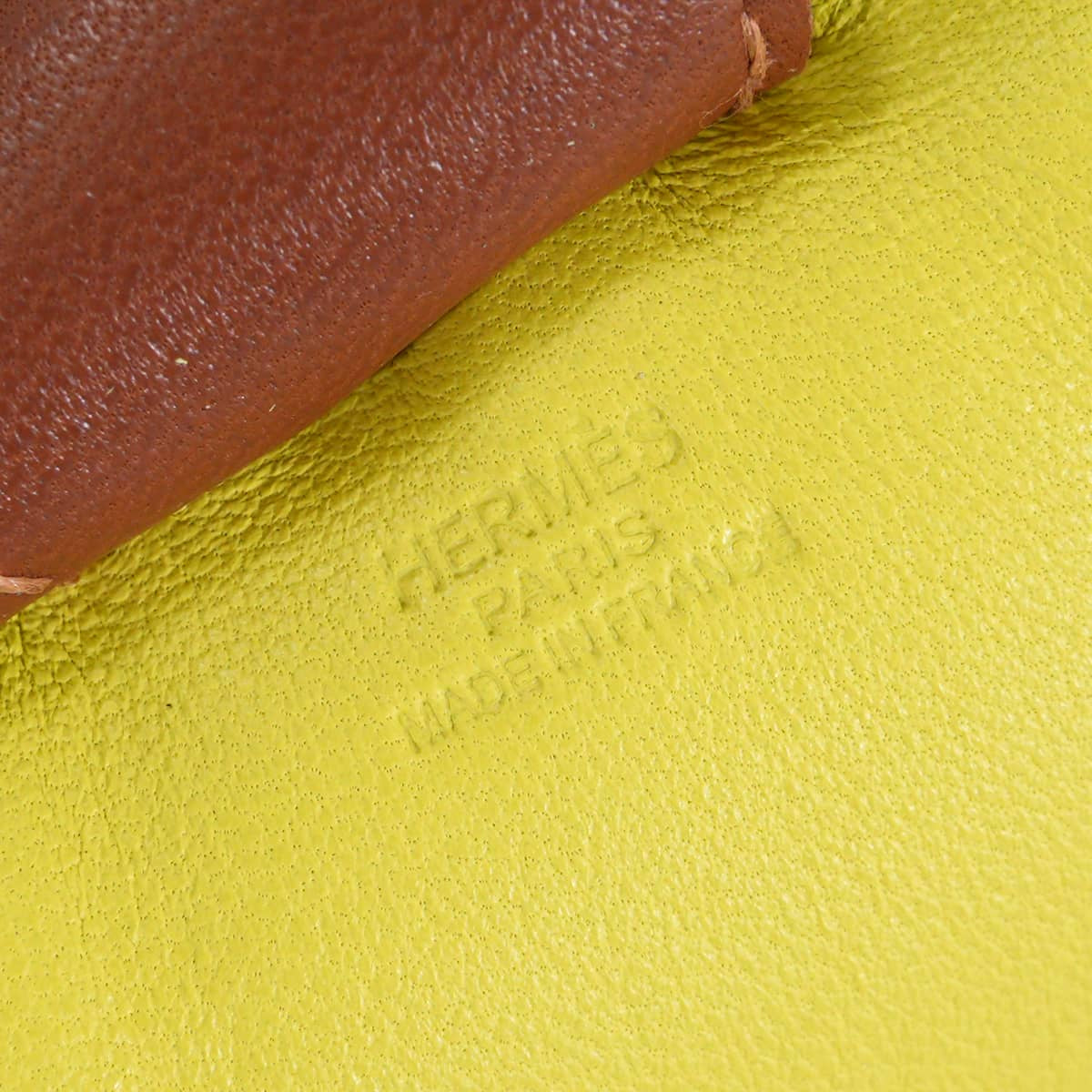 HERMES bag charm Rodeo MM Lime/Menthe (Mint)/Fauve Agneau Milo[EXCELLENT][Authentic]