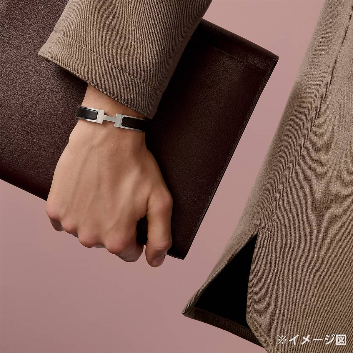 HERMES bracelet Men's Clic HH #T5 MatteNoir matte Silver plated Silver HW[BRAND NEW][Authentic]