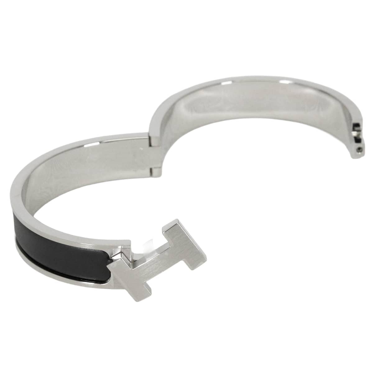 HERMES bracelet Men's Clic HH #T5 MatteNoir matte Silver plated Silver HW[BRAND NEW][Authentic]