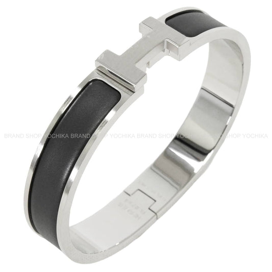 HERMES bracelet Men's Clic HH #T5 MatteNoir matte Silver plated Silver HW[BRAND NEW][Authentic]