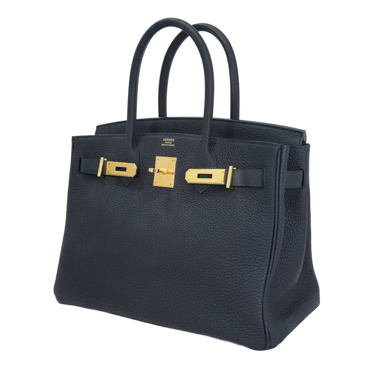 [Pre-loved] HERMES Handbag Birkin30 Blue Indigo Veau Togo Gold HW Stamp U[LIKE NEW][Authentic]