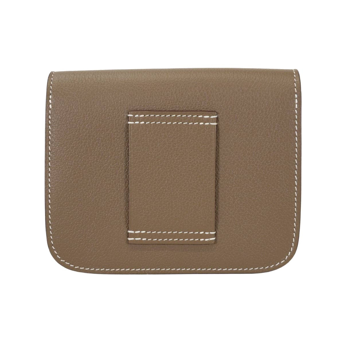 HERMES Bi-fold wallet Constance Slim Etoupe Evercolor Silver HW Stamp U[EXCELLENT][Authentic]
