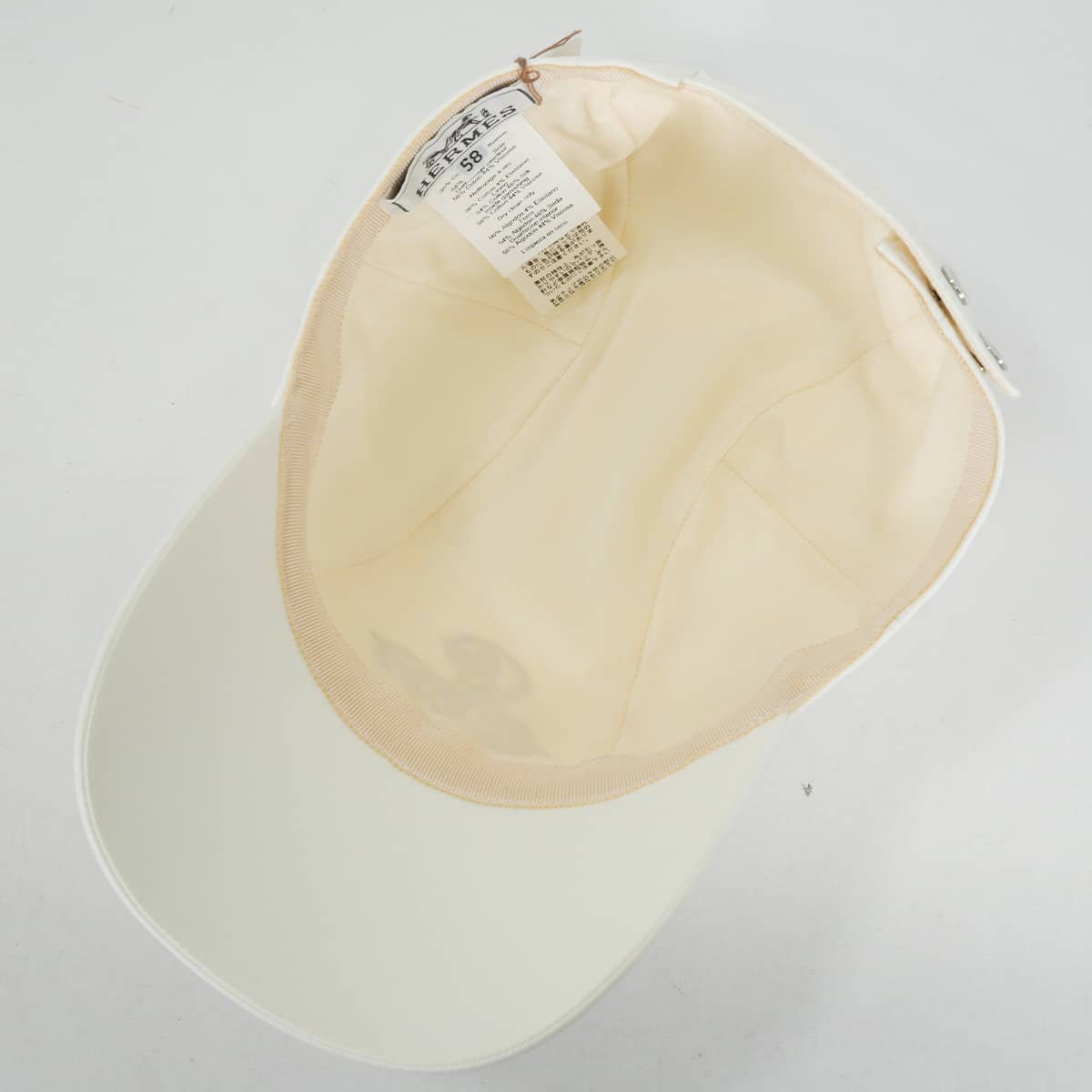 HERMES Casquette Davis Emile Blanc (White) Cotton/Polyurethane[BRAND NEW][Authentic]
