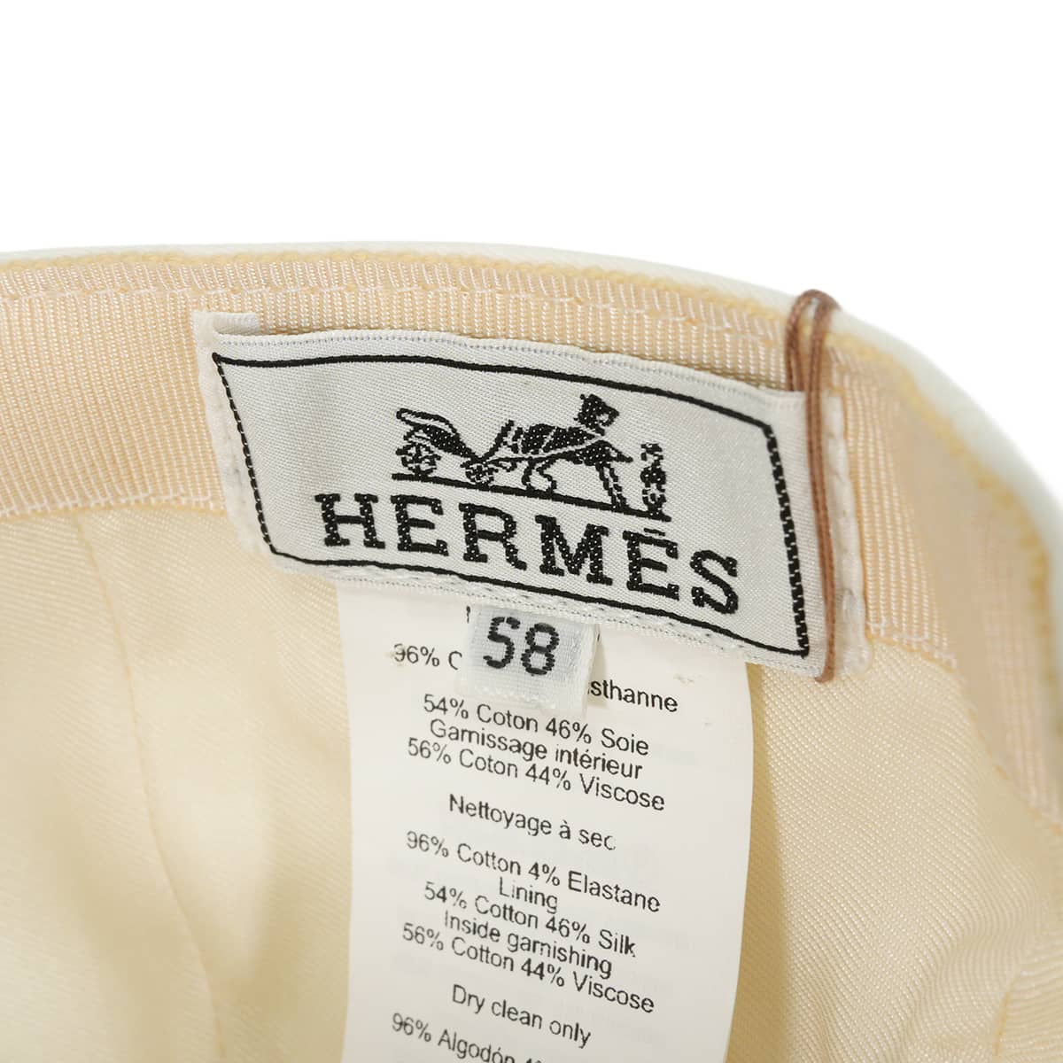 HERMES Casquette Davis Emile Blanc (White) Cotton/Polyurethane[BRAND NEW][Authentic]