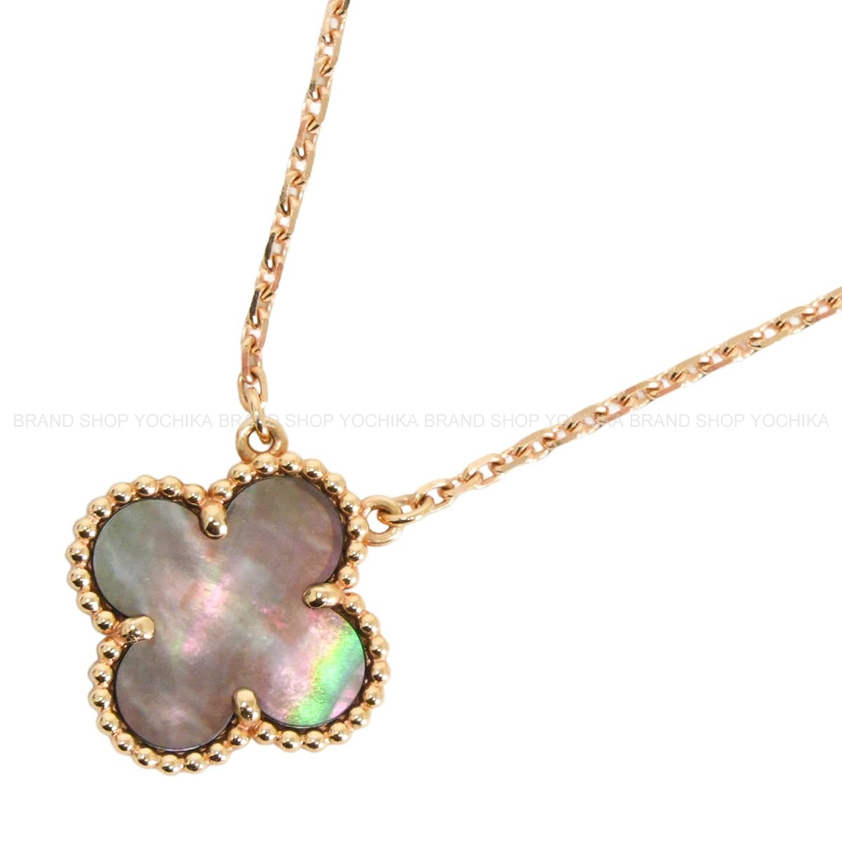 [Pre-loved] Van Cleef & Arpels necklace Vintage Alhambra PendantPink Gold K18PG/Mother of Pearl VCARP4KK00[LIKE NEW][Authentic]