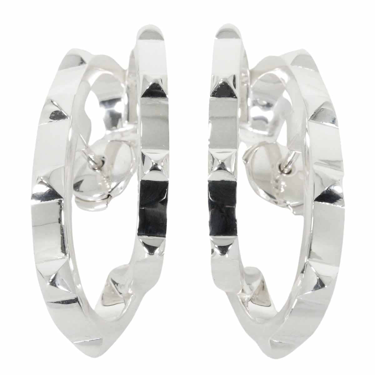 HERMES pierced earring Clou d'H Double Tour Silver Silver925 (SV925 Ag925)[EXCELLENT][Authentic]
