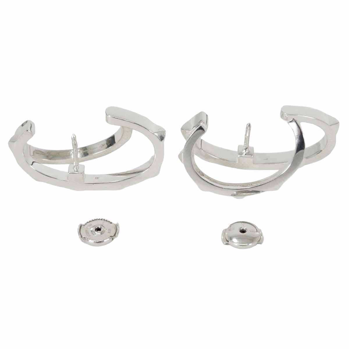 HERMES pierced earring Clou d'H Double Tour Silver Silver925 (SV925 Ag925)[EXCELLENT][Authentic]