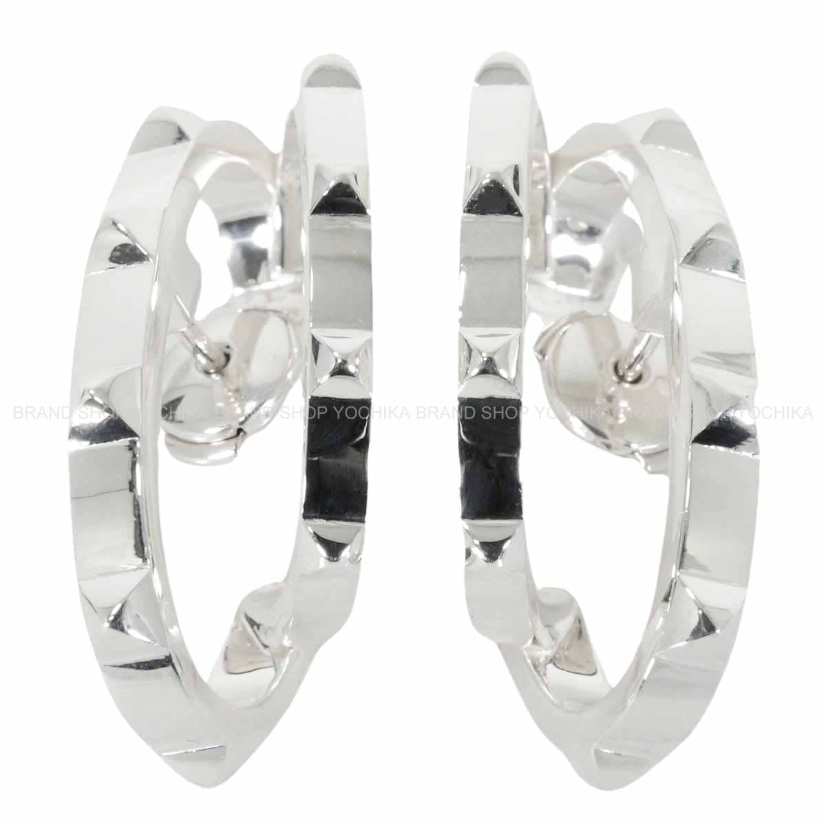 HERMES pierced earring Clou d'H Double Tour Silver Silver925 (SV925 Ag925)[EXCELLENT][Authentic]